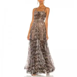SS230736 Glitter Mesh shiny Long Max dress