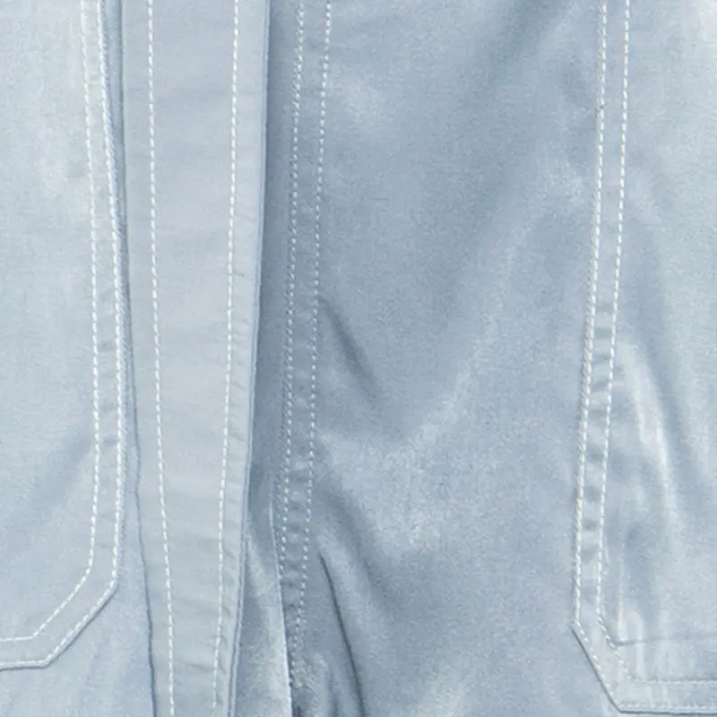 SS23114 Tencel Cotton Wash Blue Shirt Neck long sleeve Pant belt Playsuit Jumper