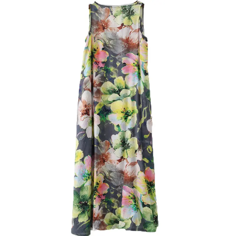SS2377 Rayon Digital Printed Tank Scoop Neck Long dress Featured Image
