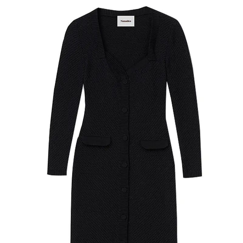 SS2323 Cotton Serge Height long Sleeve dress