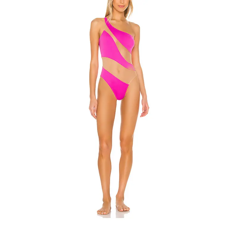 SS230742  Recycled Polyester Carvico One Piece Mesh Suit  Orchid Pink swimwear